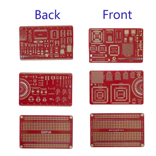 Vista 2 de Gikfun Regla de PCB y referencia de componentes SMD, herramienta de medición con condensador de resistencia, plantilla IC para ingenieros