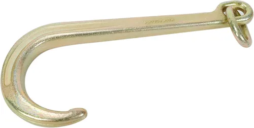 Vista 4 de Gancho en J chapado en zinc amarillo de 15 pulgadas, resistente grado G70, correa de eje de remolque Wrecker Roll Back Clevis (2 unidades)