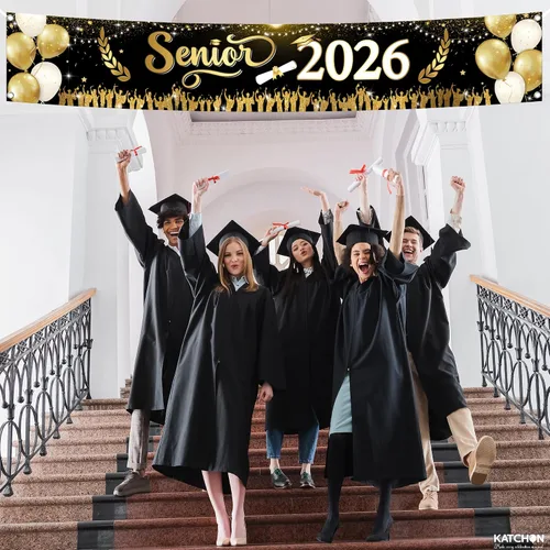 Vista 4 de KatchOn, Xtralarge - Cartel de graduación para patio, decoraciones de graduación 2026-120 x 20 pulgadas, pancarta de felicitación para graduación al