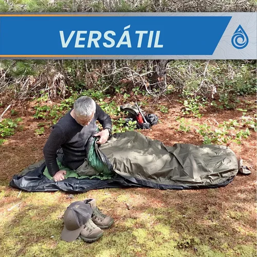 Vista 4 de AquaQuest Pharaoh Bivy Sack - Saco exterior impermeable para saco de dormir, refugio sigiloso minimalista, verde oliva