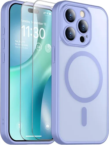 Vista 165 de SPIDERCASE Funda magnética translúcida diseñada para iPhone 11, con 2 protectores de pantalla de vidrio templado, antihuellas, para iPhone 11 de 6.1
