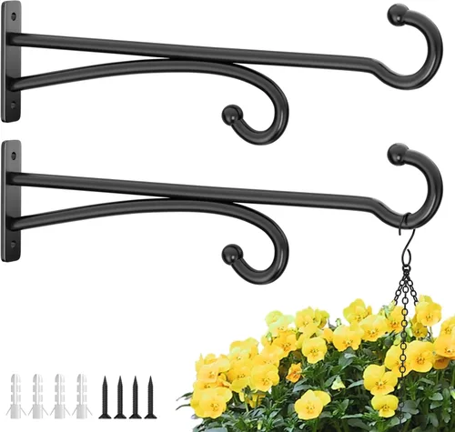 Vista 12 de Ganchos para colgar plantas de 6 pulgadas para interiores y exteriores, soportes de pared para plantas colgantes, canastas, campanillas de viento