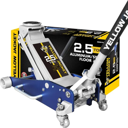 Vista 17 de YELLOW JACKET - Gato de piso de aluminio completo de 3 toneladas, ultra ligero, de bajo perfil, hidráulico, para auto de carreras con bombas duales