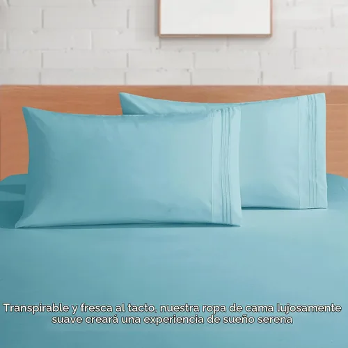 Vista 4 de Elegant Comfort - Juego de sábanas de microfibra de 1500 hilos de calidad hotelera prémium de 4 piezas - Resistente a arrugas, sábana bajera
