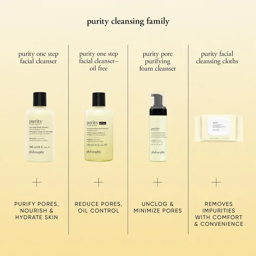 Vista 4 de philosophy Purity Made - Limpiador facial espumoso purificador de poros simple - con enzima de papaya y ácido glicólico - el lavado facial elimina