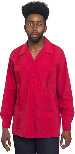 Vista 10 de G-style EE. UU. Remera playera mangas cortas de guayabera cubana para hombres