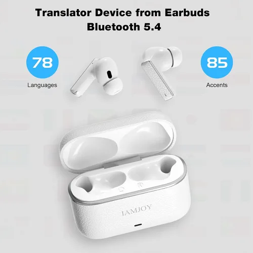 Vista 9 de IAMJOY Auriculares de Traducción de Idiomas, Dispositivo Traductor Bidireccional de 163 Idiomas y Acentos Integrado con 6 Micrófonos, Auriculares