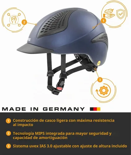 Vista 7 de uvex exxential II MIPS - Casco de equitación para mujeres y hombres, casco ajustable con sistema MIPS integrado