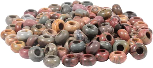 Vista 11 de mookaitedecor 25 cuentas de ágata india con agujero grande para hacer joyas