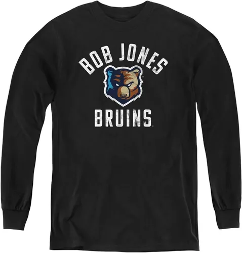 Vista 3 de Bob Jones University - Camiseta oficial de manga larga con logotipo de los Bruins para jóvenes Athletic Heather