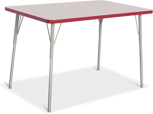 Vista 44 de Berries Mesa rectangular para actividades, altura A, Gris/Negro/Negro, 1
