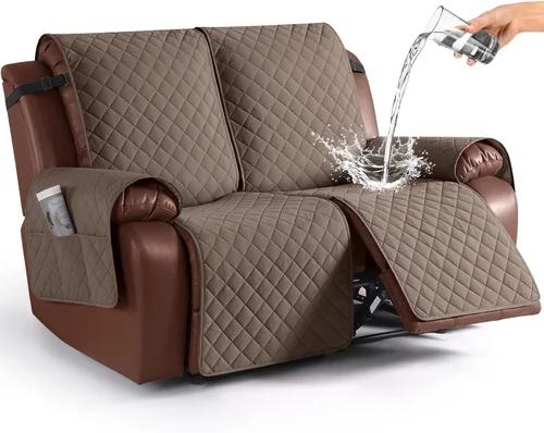 Vista 8 de KinCam Funda impermeable para sofá biplaza reclinable, funda antideslizante para sofá reclinable de 2 asientos, funda de sofá reclinable, protector