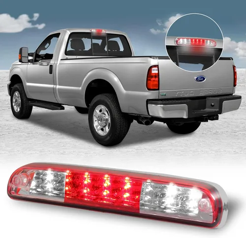 Vista 33 de Reemplazo para Ford F-250 F-350 F-450 F-550 Super Duty/Ford Ranger 1993-2011 Lente de humo LED cromado carcasa trasera de montaje alto 3ª tercera