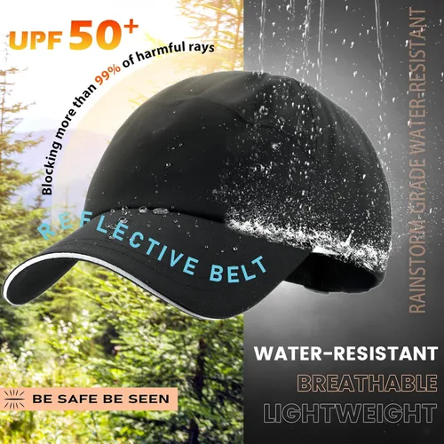 Vista 36 de Gorra de béisbol impermeable para hombre, sombrero de lluvia plegable para correr al aire libre, sombrero de pesca solar