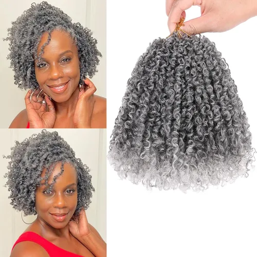 Vista 45 de COOKOO 6 pulgadas 8 paquetes Cabello de Ganchillo Pre-enrollado Yanky Twist para Mujeres Negro Natural Mini Passion Twists Pre-retorcido Cabello