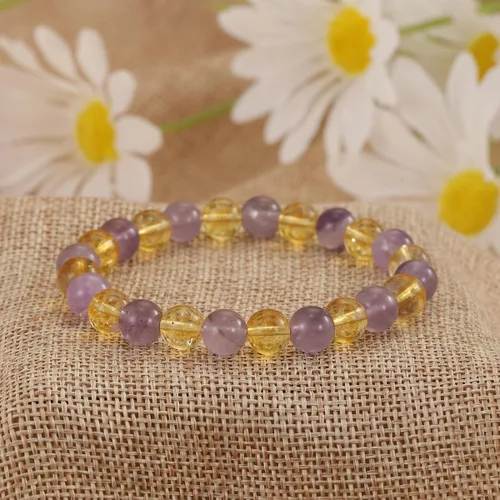 Vista 15 de Crystal Vibe Pulseras de cuentas de 0.315 in para mujeres y hombres, pulseras de cristal con piedras preciosas naturales, tamaño elástico ajustable