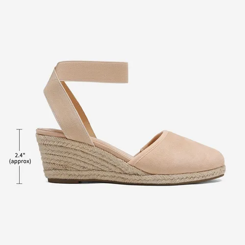 Vista 3 de DREAM PAIRS - Sandalias de cuña con correa elástica en el tobillo, para mujer
