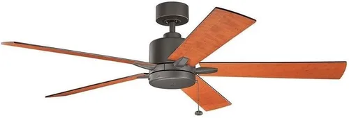 Vista 3 de KICHLER 330243NI, ventilador de techo Bowen de níquel cepillado de 60 pulgadas
