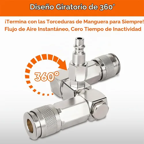 Vista 2 de FIXSMITH Conector de manguera de aire: divisor de manguera de aire de 2 vías, 1/4 en NPT, accesorios para compresores de aire, conectores giratorios