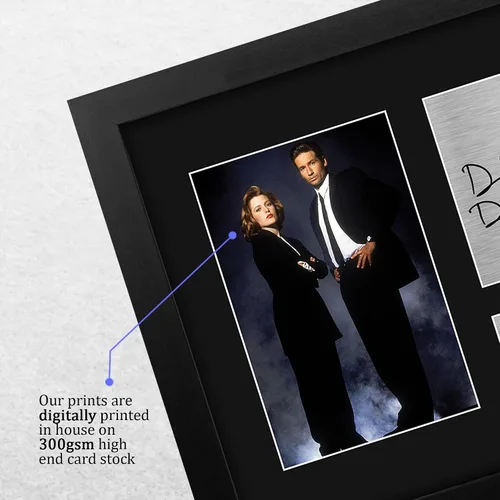 Vista 4 de HWC Trading The X-Files - Cartel impreso de regalo firmado con autógrafo Gillian Anderson David Duchovny - Tamaño carta de EE. UU