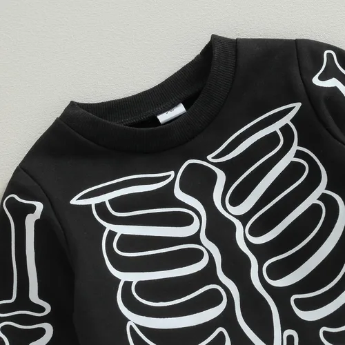 Vista 69 de Karwuiio Conjunto de disfraz de Halloween para bebé, sudadera de manga larga y pantalones para otoño