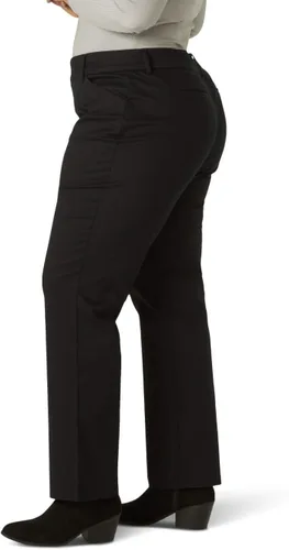 Vista 2 de Lee - Pantalón para mujer talla extragrande, de pierna recta, corte relajado, antiarrugas