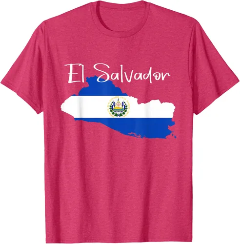 Vista 31 de Camiseta con la bandera de El Salvador, mapa de El Salvador, camiseta de Salvador para mujer
