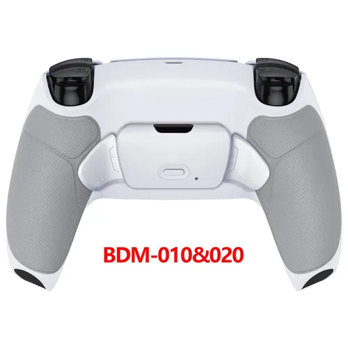 Vista 4 de eXtremeRate White Rubberized Grip Programable RISE 2.0 Remap Kit for PS5 Controller BDM-010 BDM-020 Models, Custom Upgrade Board & Redesigned Back