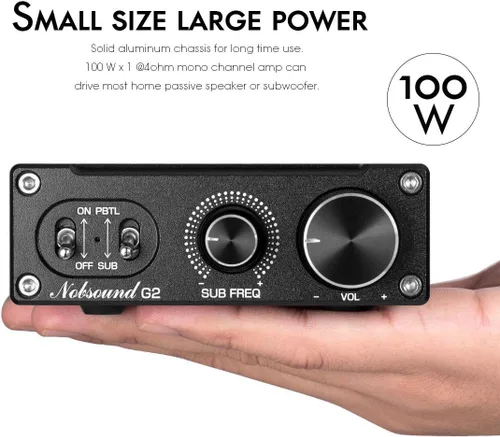 Vista 5 de Nobsound G2 Subwoofer Amplificador de potencia Mini Mono SUB Amp 100W PBTL BTL Bridge Home Theater