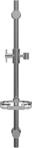 Vista 2 de PULSE ShowerSpas 1010-CH Barra deslizante ajustable para ducha de mano con cesta de alambre jabonera, cromo pulido