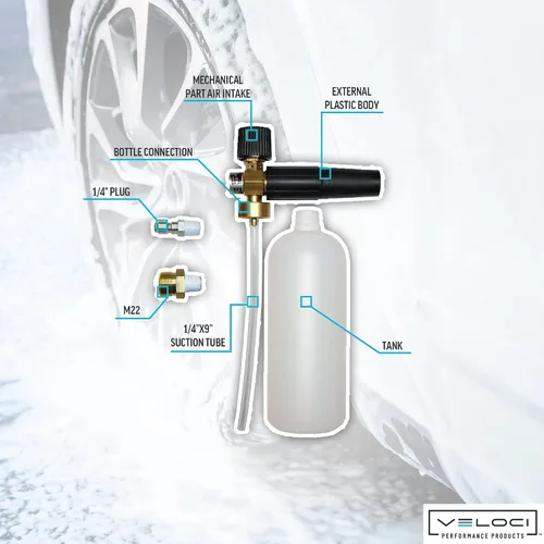 Vista 4 de MTM Hydro, lanza de espuma profesional original ajustable de 32 onzas Botella
