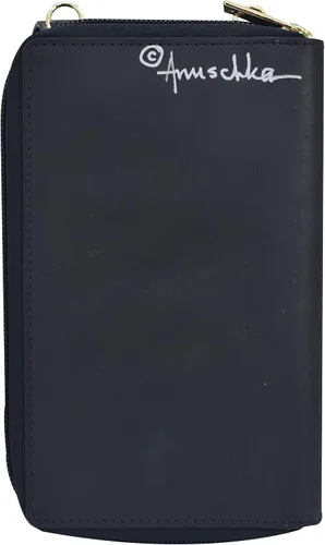 Vista 2 de Anuschka Funda para teléfono cruzado de cuero genuino pintada a mano para mujer - Enigmatic Leopard, Leopardo enigmático
