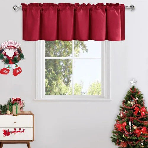 Vista 57 de DWCN Cortinas de Cenefa para Sala de Estar, Cocina, Baño/Sótano - Aqua Sólido, 1 Panel, 42 x 12 Pulgadas, Oscurecimiento de Habitación Solid Short