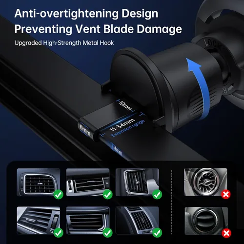Vista 8 de SYNCWIRE Soporte de Coche para MagSafe, Soporte Magnético de Teléfono con Rotación Flexible para Ventilación de Coche, Soporte de Teléfono con Clip