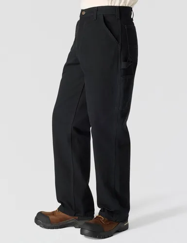 Vista 3 de Carhartt Pantalón de trabajo utilitario de lona lavada de corte holgado para hombre Negro