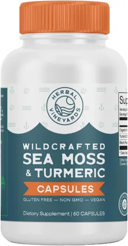 Vista 9 de Herbal Vineyards Musgo marino orgánico silvestre y remolacha 60 cápsulas Apoyo inmunológico, salud digestiva y energía mejorada Apto