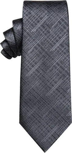 Vista 5 de Corbatas a rayas y corbatas a cuadros para hombre, corbata de seda tejida, juego de clip de corbata dorado
