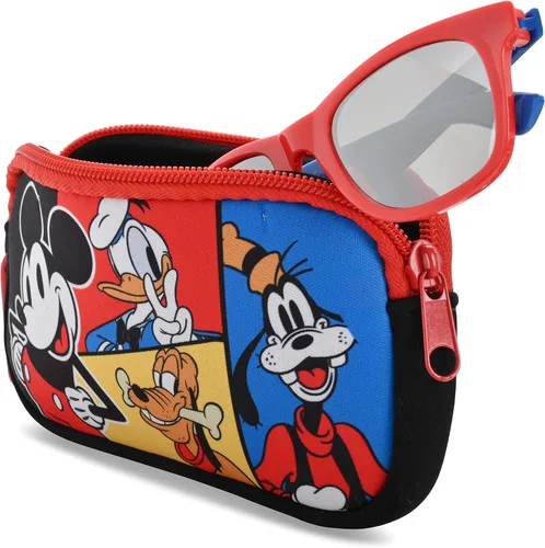 Vista 3 de Mickey Mouse - Gafas de sol para niños con funda para gafas para niños, gafas de sol protectoras para niños