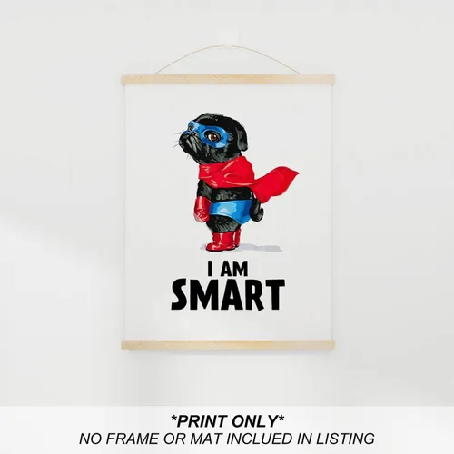 Vista 7 de heilkee Divertidas impresiones artísticas de pared de perro, carteles inspiradores para niños, decoración de habitación de superhéroes