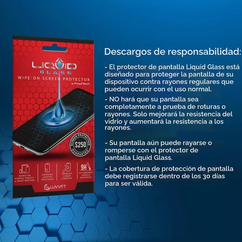 Vista 8 de LUVVITT Protector de pantalla de vidrio líquido con protección de pantalla de $250 - Revestimiento resistente a los arañazos para todos