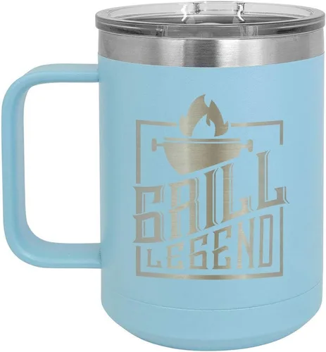 Vista 10 de Grill Legend - Taza de café (15 oz), color negro