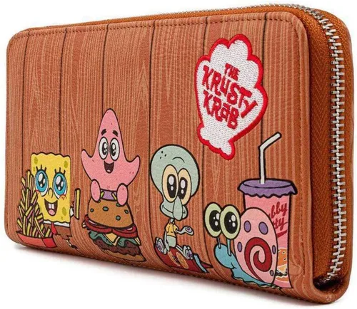Vista 3 de Loungefly X Nickelodeon Bob Esponja SquarePants Krusty Krab Group Cartera con cremallera
