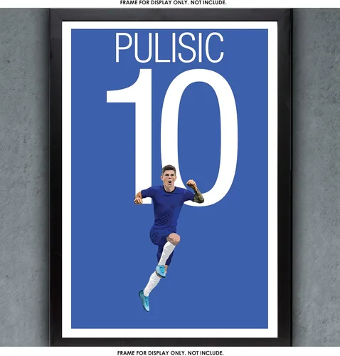 Vista 3 de Graphics 17 Pulisic - Póster de fútbol Chelsea - Arte de fútbol - Impresión de fútbol sin marco - Decoración de fútbol - Póster de fútbol USMNT