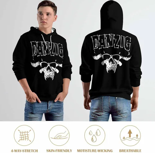 Vista 5 de Sudadera con capucha para hombre, casual, de manga larga