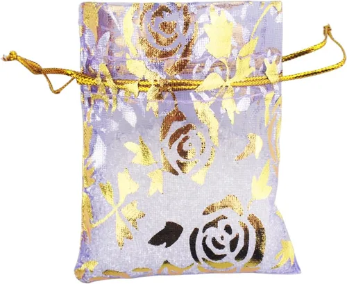 Vista 24 de QIANHAILIZZ Paquete de 100 bolsas de regalo de organza con forma de corazón de flores de 2.8 x 3.5 pulgadas, bolsa de regalo para dulces, bolsa