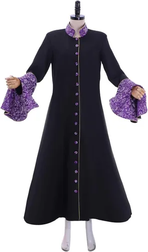 Vista 3 de COUCOU Age Bata medieval de sotana para mujer, con manga de triunfo, disfraz de Halloween o cosplay