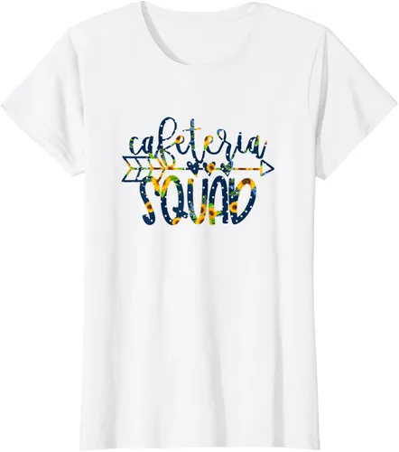 Vista 11 de Cafeteria Squad - Camiseta de vuelta a clases con girasoles en grupo, Blanco, S