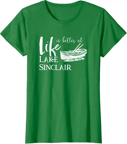 Vista 41 de Life is Better at Lake Sinclair Georgia Camiseta Negro