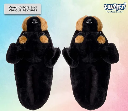 Vista 3 de Funziez! Pantuflas peludas para perros para mujeres y hombres, divertidas, zapatos de casa, animales, lindas novedades, gran regalo para el día
