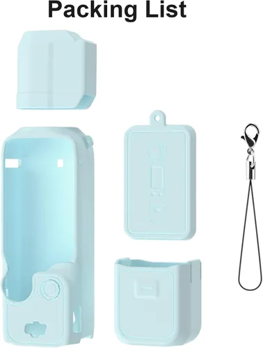 Vista 5 de Funda protectora de silicona para DJI Osmo Pocket 3 Funda de silicona Funda protectora Gimbal de mano Accesorios de cámara de acción (azul)